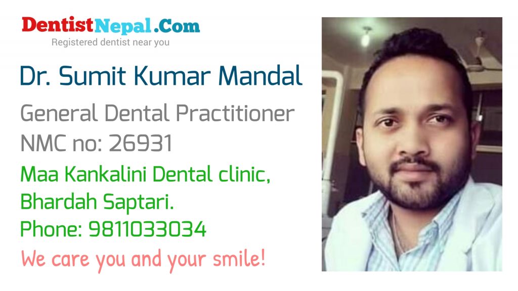 Dr Sumit Mandal. Saptari Based Dentist of Nepal